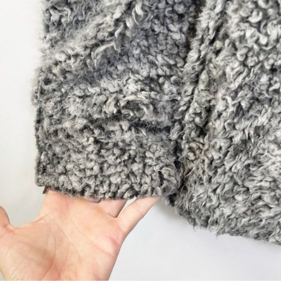 Weatherproof Vintage Women Frosty Tipped Sherpa Pullover Charcoal Half-Zip Large - Picture 9 of 10